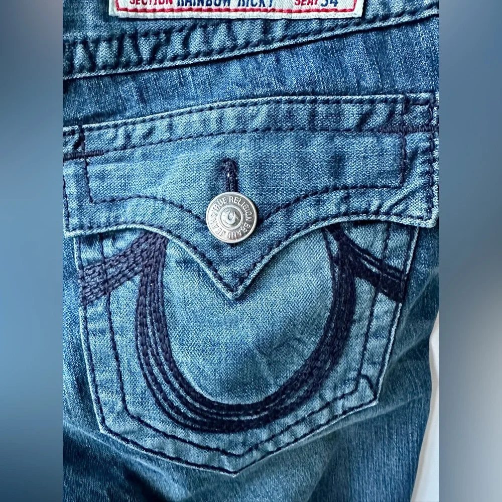 True Religion Ricky Straight Fit Rainbow Jeans, size 31